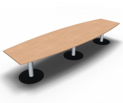 Meetingtisch TEN 400 cm Fassform Buche