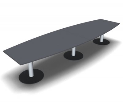 Meetingtisch TEN 400 cm Fassform Onyxgrau