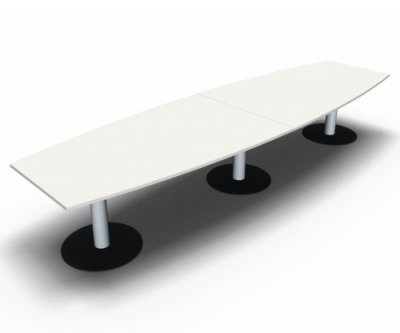 Meetingtisch TEN 400 cm Fassform Weiss