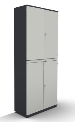 Modulschrank TEN 100 cm mit Auszugsplatte onyxgrau-Weiss