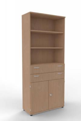 Modulschrank TEN 100 cm breit 6 Ordnerhöhen Buche