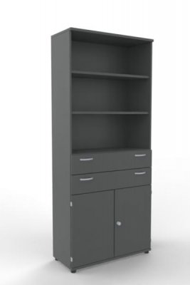 Modulschrank TEN 100 cm breit 6 Ordnerhöhen Onyxgrau