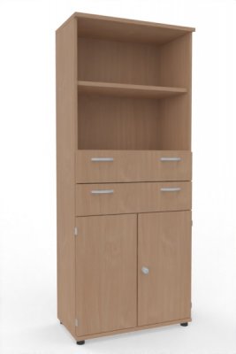 Modulschrank TEN 80 cm breit 5 Ordnerhöhen Buche