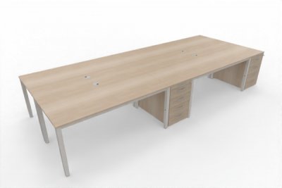 Teamarbeitsplatz PM4 für 4 Personen Akazie