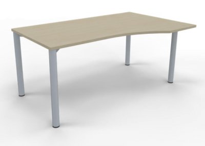 PC-Schreibtisch 160 cm rechts Gestell silber Ahorn