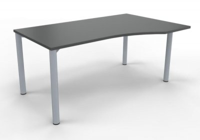 PC-Schreibtisch 160 cm rechts Gestell silber Onyxgrau