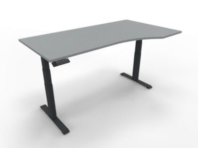 PC-Schreibtisch GP11 rechte Seite 100 cm tief Tischplatte Lichtgrau Gestell Anthrazit