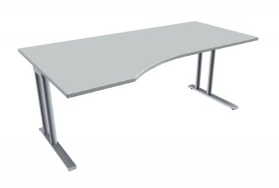 PC-Schreibtisch TEN 180 cm, links lichtgrau