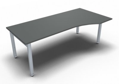 PC-Schreibtisch ONE 200 cm rechts Onyxgrau