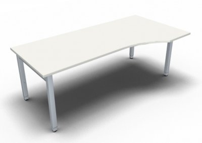 PC-Schreibtisch ONE 200 cm rechts Weiß