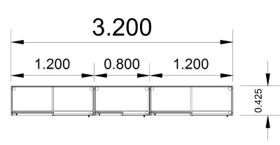Raumteilerschrank Mega Stehtheke 320 cm Stellflaeche