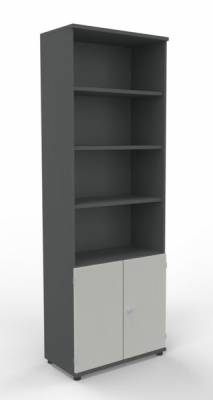 Regalschrank TEN 6 OH Onyxgrau-Weiss
