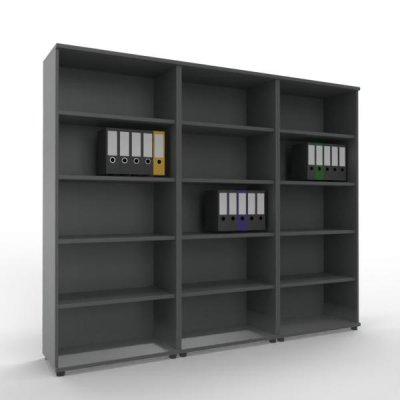 Regalwand TR4 240 cm breit 5 Ordnerhöhen Onyx-Grau