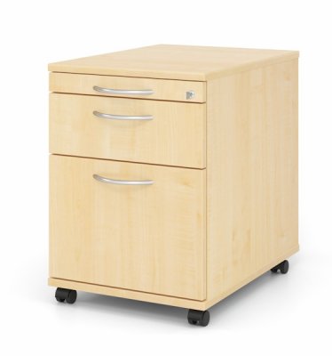 Rollcontainer Multi mit Hängeregisterauszug Dekor Ahorn Bogengriffe