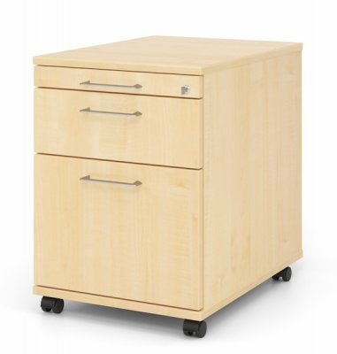 Rollcontainer Multi mit Hängeregisterauszug Dekor Ahorn Bügelgriffe