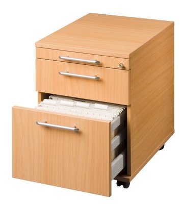 Rollcontainer Multi mit Hängeregister Buche