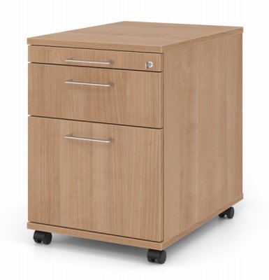 Rollcontainer Multi mit Hängeregisterauszug Dekor Nussbaum Bügelgriffe