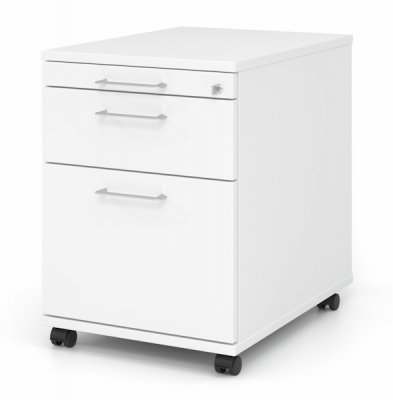 Rollcontainer Multi mit Hängeregisterauszug Dekor Weiß Bügelgriffe