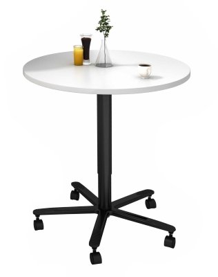 Säulenhubtisch rund Säule schwarz