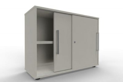 Schiebetürenschrank KM 2 Ordnerhöhen 100 cm breit Weiß