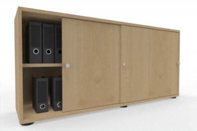 Schiebetürenschrank Master 160 cm breit 2 Ordnerhöhen Dekor Ahorn