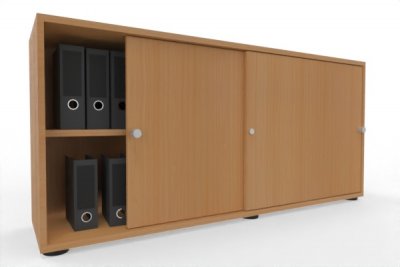 Schiebetürenschrank Master 160 cm breit 2 Ordnerhöhen Dekor Buche