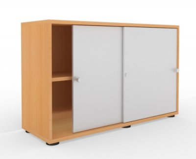 Schiebetürenschrank Master 2 Ordnerhöhen Buche/Silber