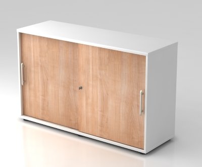 Schiebetürenschrank Multi 2 OH Weiss-Nussbaum