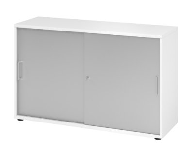 Schiebetürenschrank Multi 2 OH Weiss/Silber
