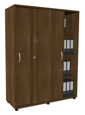 Schiebetürenschrank TEN 4 Ordnerhöhen, 120 cm breit Nussbaum