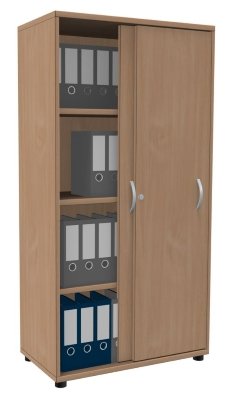 Schiebetürenschrank TEN 4 Ordnerhöhen, 80 cm breit Buche