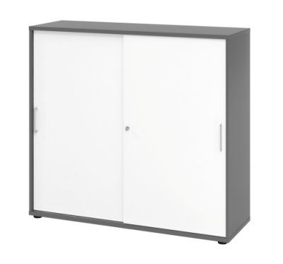 Schiebetürenschrank VH9 3 OH 120 cm graphit weiss