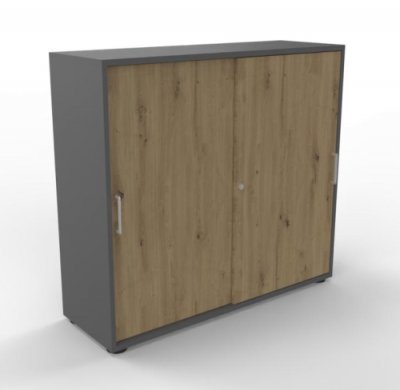 Schiebetürenschrank VH9 3 OH 120 cm Grafit-Asteiche
