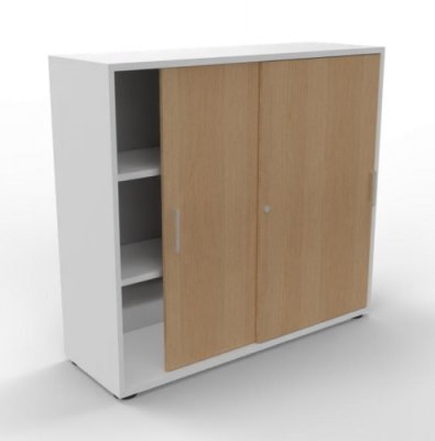 Schiebetürenschrank VH9 3 OH 120 cm Weiss-Eiche