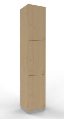 Schießfachschrank 3 Fächer 220 cm hoch Metallsockel Ahorn