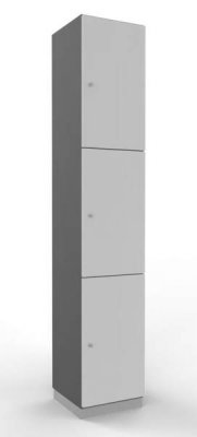 Schießfachschrank 3 Fächer 220 cm hoch Metallsockel Grafit Weiss