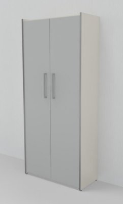 Schrank KM 5 Ordnerhöhen Weiss-Lichtgrau