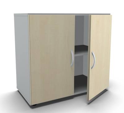 Aktenschrank Mega 2 OH Weiss Ahorn