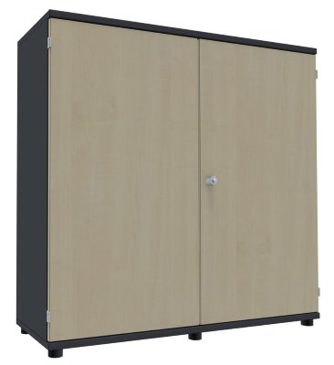Aktenschrank TEN 3 Ordnerhöhen, 120 cm breit onyxgrau/Ahorn