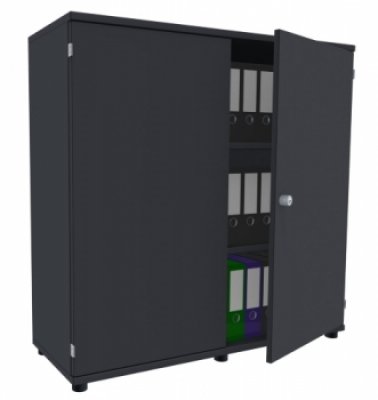 Aktenschrank TEN 3 Ordnerhöhen, 120 cm breit onyxgrau
