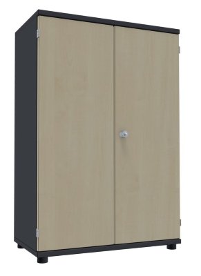 Aktenschrank TEN 3 Ordnerhöhen 80 cm breit onyxgrau /Ahorn