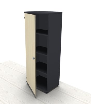 Aktenschrank TEN 4 Ordnerhöhen 60 cm Schloss rechts onyxgrau Ahorn