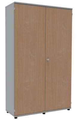 Aktenschrank TEN 5 Ordnerhöhen, 120 cm breit Lichtgrau/Buche