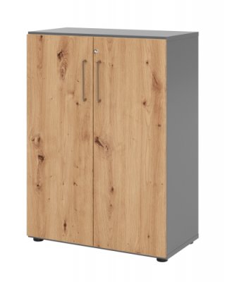 Schrank VH9 3 OH 80 breit Grafit-Asteiche