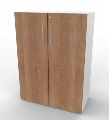 Schrank VH9 3 OH 80 breit Weiss-Nussbaum