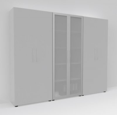 Büro Schrankwand Basis K1 Lichtgrau