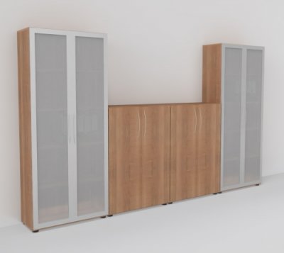 Schrankreihe Basis K3 Nussbaum