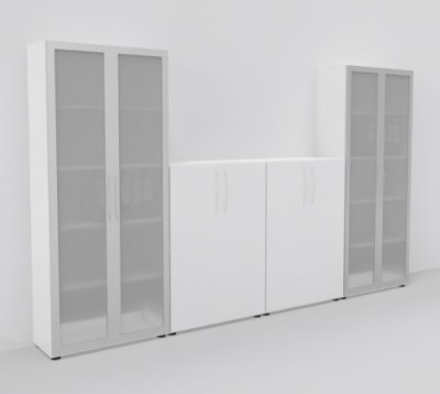 Schrankreihe Basis K3 Weiss