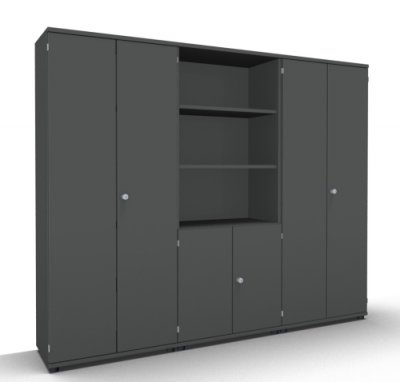 Schrankwand TEN K2 280 cm breit onyxgrau