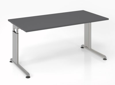 Schreibtisch Zell 160x80 cm Gestell Silber mit Seitenblenden